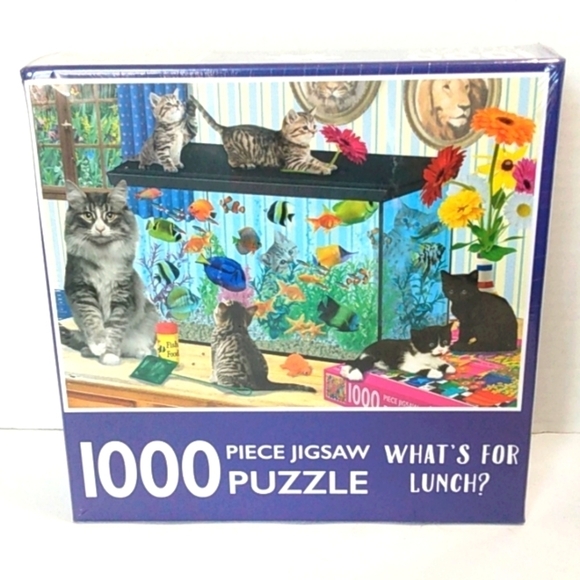 WHAT'S FOR LUNCH CAT AND FISH 1000 PIECE JIGSAW PUZZLE SIZE 27.5 x 19.7 NWT - Picture 7 of 7